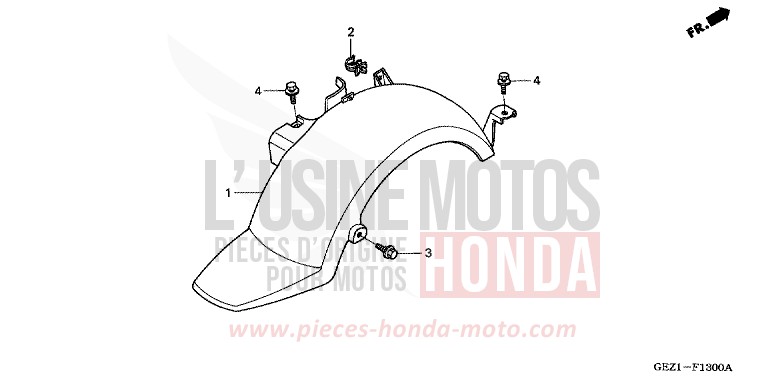 REAR FENDER for Zoomer SHASTA WHITE (NH138) from 2006