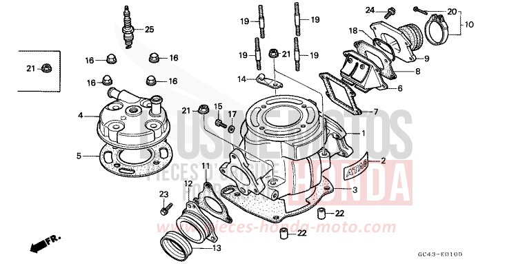 CILINDRO/TESTATA CILINDRO per CR80R FIGHTING RED (R134) del 1985