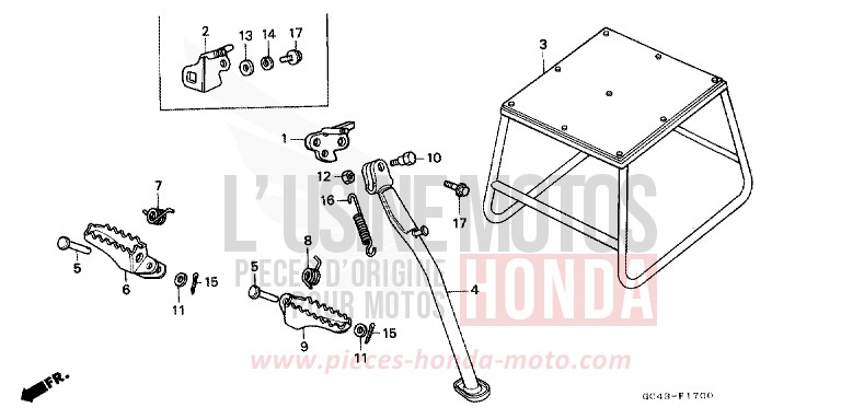 STAND/STEP for CR80R FIGHTING RED (R134) from 1985