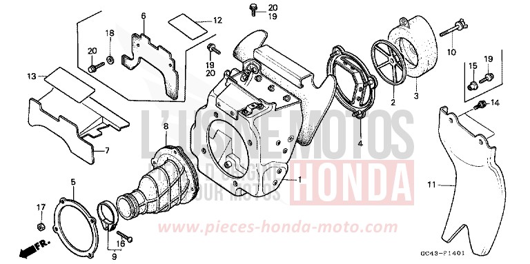 AIR CLEANER (RG/RH/RJ/RK) for CR80R FLASH RED (R119) from 1988