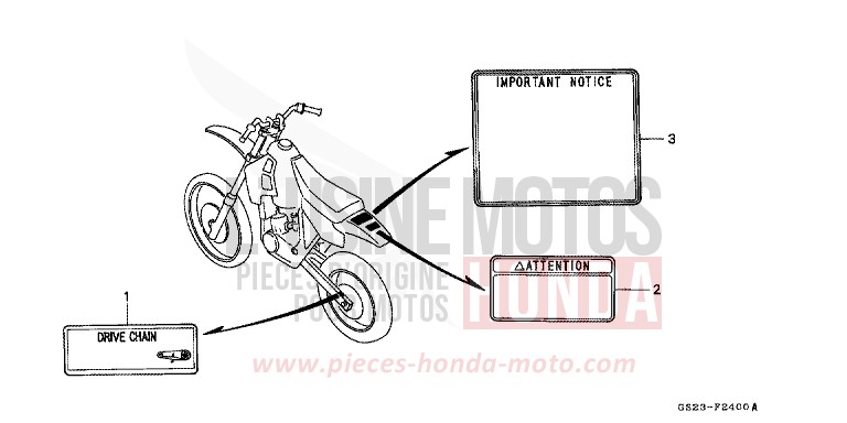 CAUTION LABEL for CR80R NEUCLEAR RED (R177) from 1991