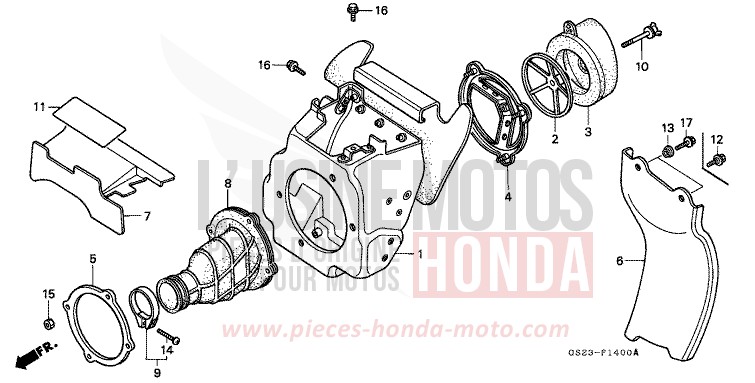 AIR CLEANER for CR80R FLASH RED (R119) from 1992
