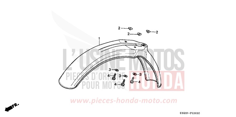 FRONT FENDER for CR80R NEUCLEAR RED (R177R) from 1992