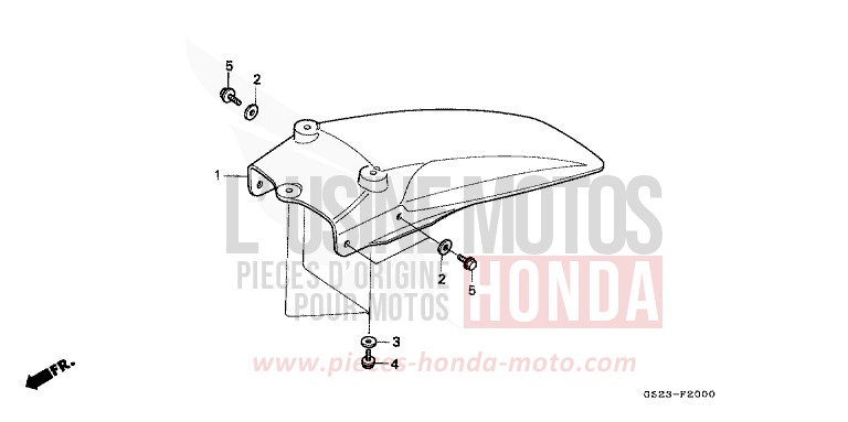 REAR FENDER for CR80R NEUCLEAR RED (R177R) from 1992