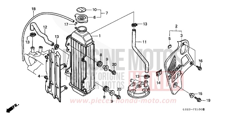 RADIATOR for CR80R NEUCLEAR RED (R177R) from 1992