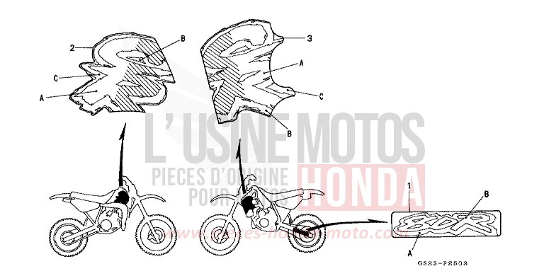 MARK (CR80RP) for CR80R FLASH RED (R119) from 1993