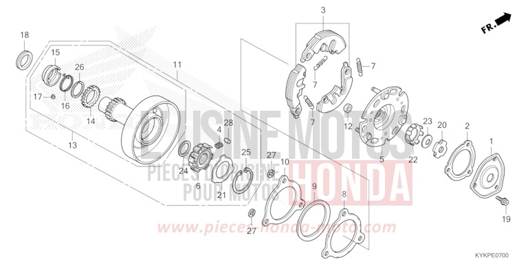 ONE WAY CLUTCH for CRF110F EXTREME RED (R292) from 2025