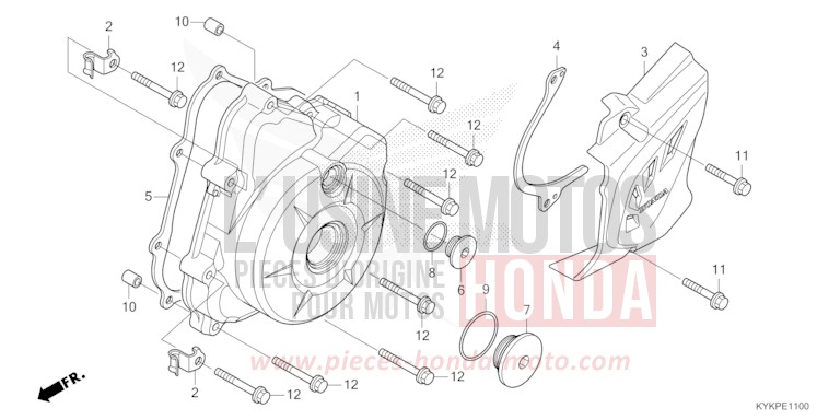 LEFT CRANKCASE COVER for CRF110F EXTREME RED (R292) from 2025