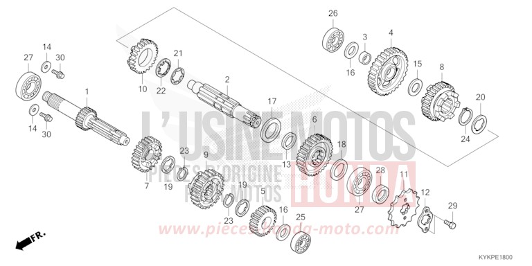 TRANSMISSION for CRF110F EXTREME RED (R292) from 2025