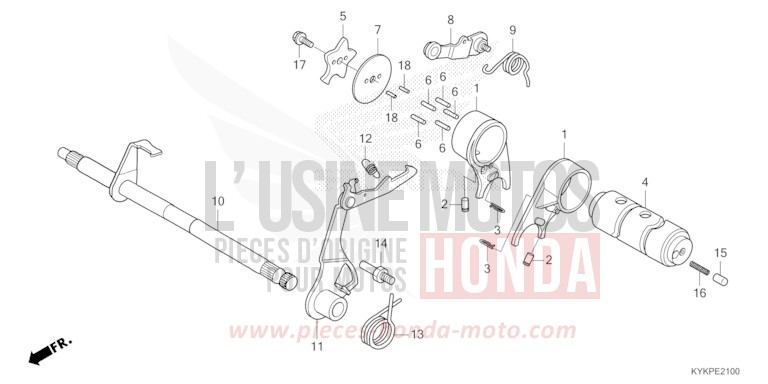 GEARSHIFT DRUM for CRF110F EXTREME RED (R292) from 2025