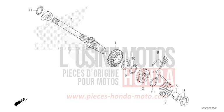 KICK STARTER SPINDLE for CRF110F EXTREME RED (R292) from 2025