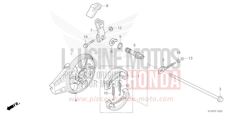 REAR BRAKE PANEL for CRF110F EXTREME RED (R292) from 2025
