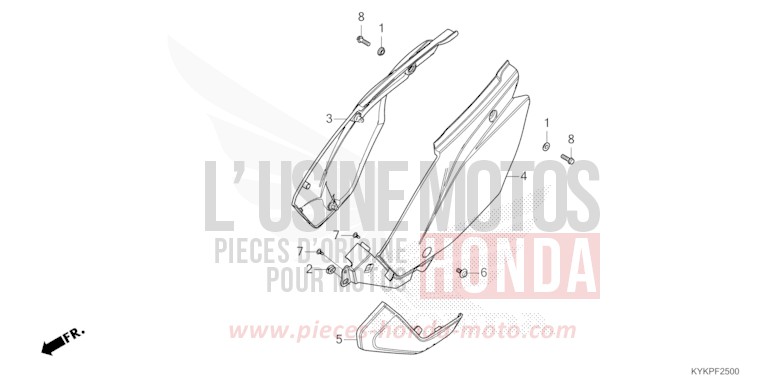 COPERTURA LATERALE per CRF110F EXTREME RED (R292) del 2025