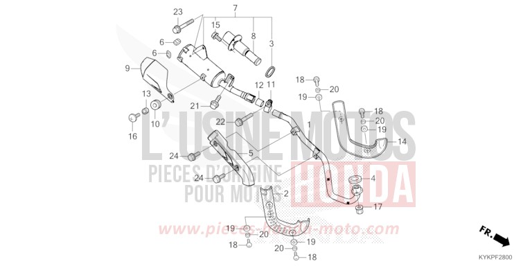 EXHAUST MUFFLER for CRF110F EXTREME RED (R292) from 2025