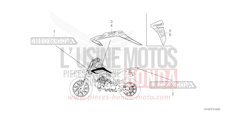 STRISCIA/MARCHIO per CRF110F EXTREME RED (R292) del 2025