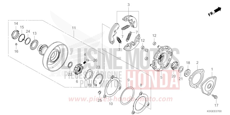 ONE WAY CLUTCH for C125A MAT AXIS GRAY METALLIC (NH303) from 2022