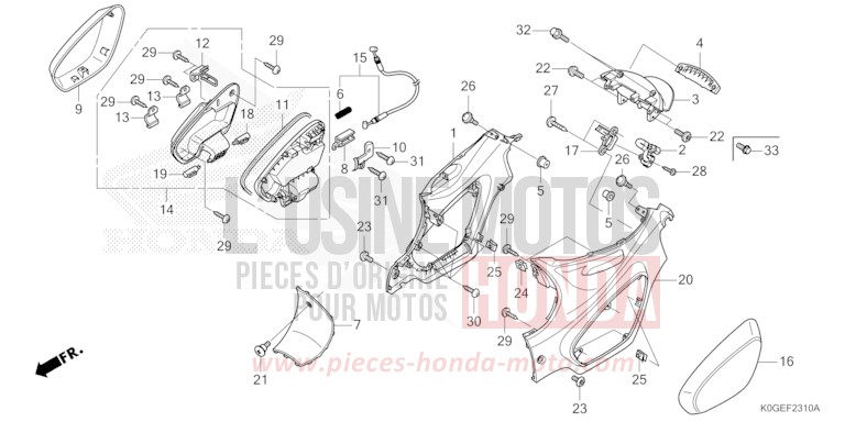 BODY COVER for C125A MAT AXIS GRAY METALLIC (NH303) from 2022