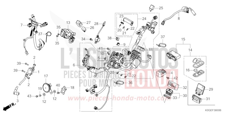 WIRE HARNESS (1) for C125A MAT AXIS GRAY METALLIC (NH303) from 2022