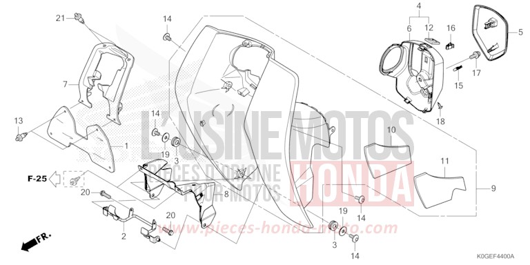 FRONT COVER/LEG SHIELD for C125A MAT AXIS GRAY METALLIC (NH303) from 2022