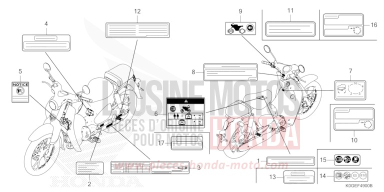 CAUTION LABEL for C125A MAT AXIS GRAY METALLIC (NH303) from 2022