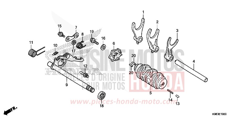 GEARSHIFT DRUM for CB125R BLACK (NH1) from 2018