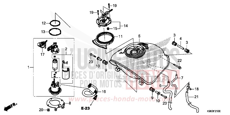 FUEL TANK for CBF125N BLACK (NH1) from 2018
