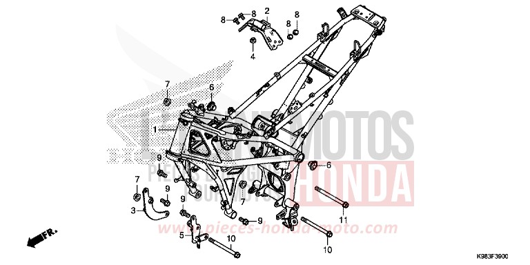 FRAME BODY for CBF125N BLACK (NH1) from 2018