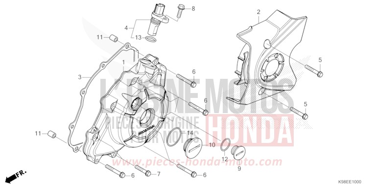 LEFT CRANKCASE COVER for CBF125N MAT JEANS BLUE METALLIC (PB417) from 2021