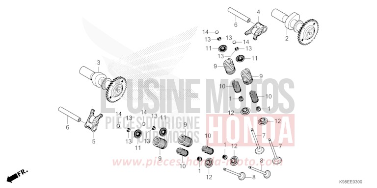 CAMSHAFT/VALVE for CBF125N MAT JEANS BLUE METALLIC (PB417) from 2023