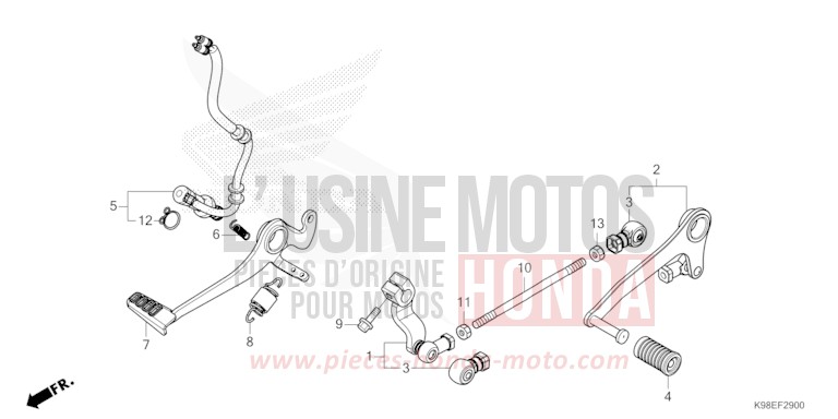 PEDAL for CBF125N MAT JEANS BLUE METALLIC (PB417) from 2023