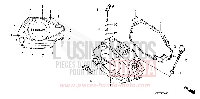 RIGHT CRANKCASE COVER for CBF125M BLACK (NH1) from 2010