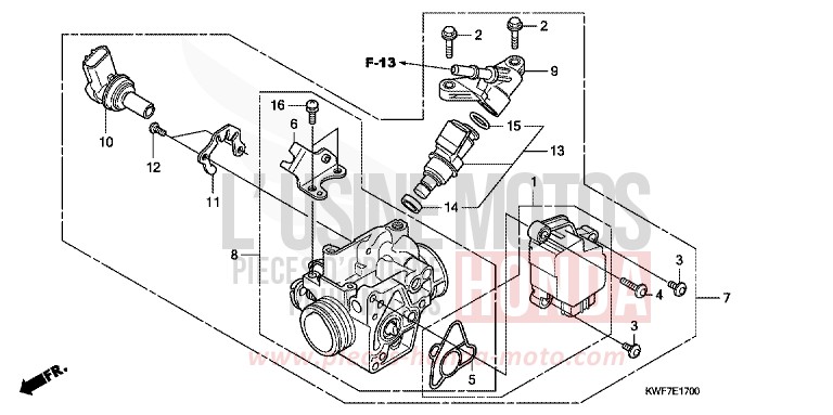 THROTTLE BODY for CBF125M BLACK (NH1) from 2010