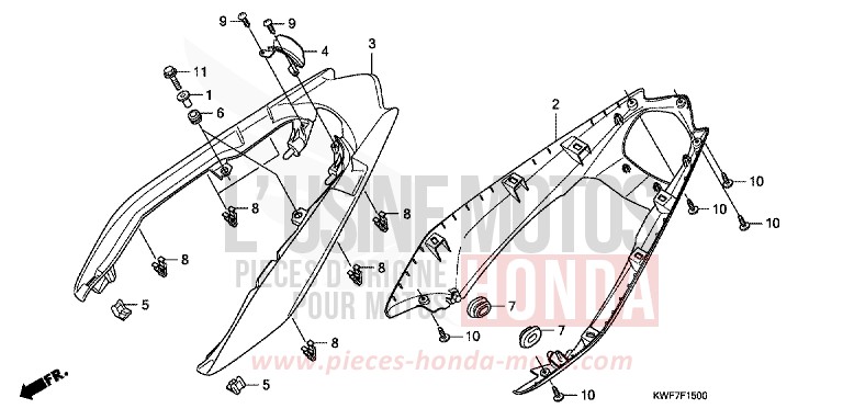 REAR COWL for CBF125M BLACK (NH1) from 2010