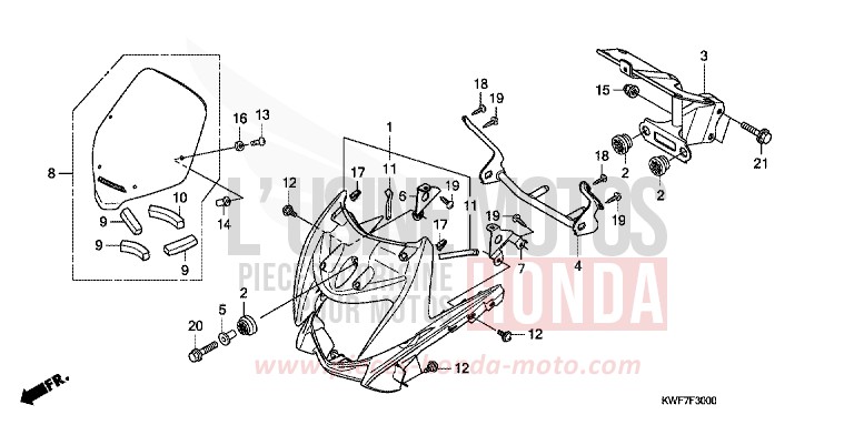 FRONT COWL for CBF125M BLACK (NH1) from 2010