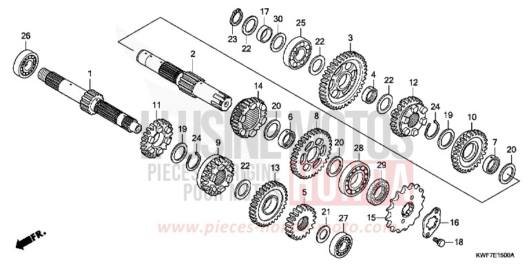 TRANSMISSION for CBF125M SPORTS RED (R321) from 2010