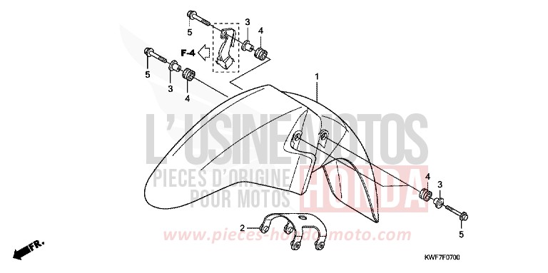 PARAFANGO ANTERIORE per CBF125M SPORTS RED (R321) del 2010
