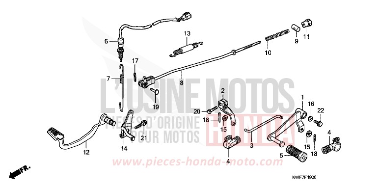 PEDAL for CBF125M SPORTS RED (R321) from 2010