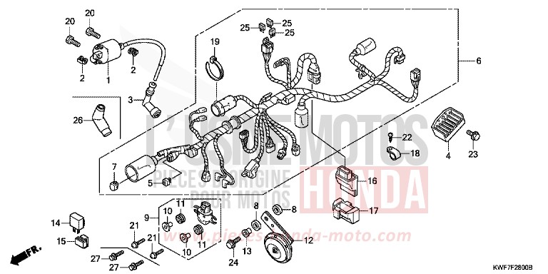 WIRE HARNESS for CBF125M SPORTS RED (R321) from 2010