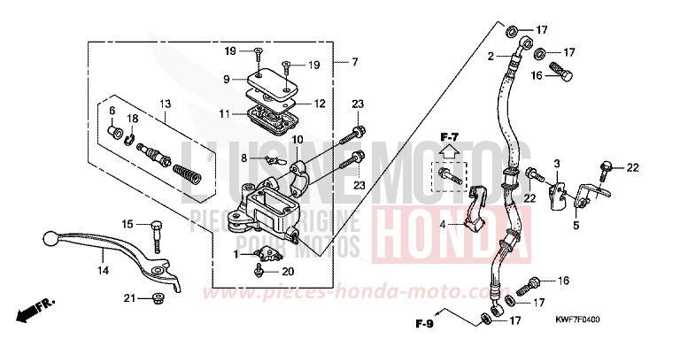 FR. BRAKE MASTER CYLINDER for CBF125M BLACK (NH1) from 2011