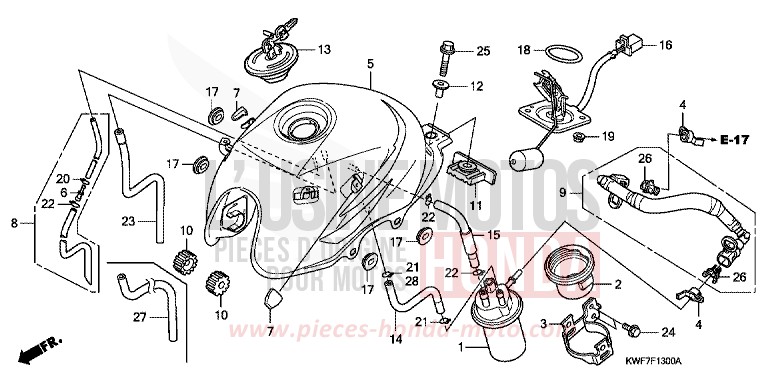 FUEL TANK for CBF125M BLACK (NH1) from 2011