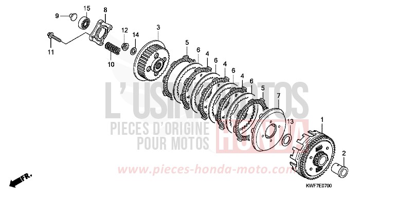 CLUTCH for CBF125M SPORTS RED (R321) from 2011