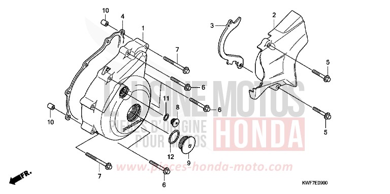 LEFT CRANKCASE COVER for CBF125M VIRTUOUS WHITE (NHB16) from 2011