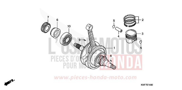 CRANKSHAFT/PISTON for CBF125M VIRTUOUS WHITE (NHB16) from 2011
