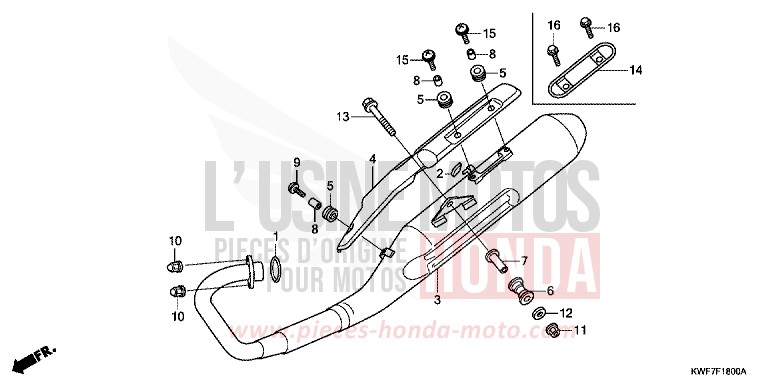 EXHAUST MUFFLER for CBF125M VIRTUOUS WHITE (NHB16) from 2011