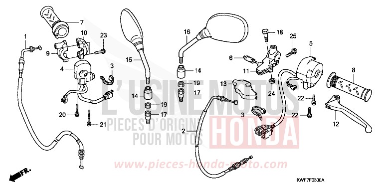 HANDLE LEVER/SWITCH/CABLE for CBF125M BLACK (NH1) from 2013