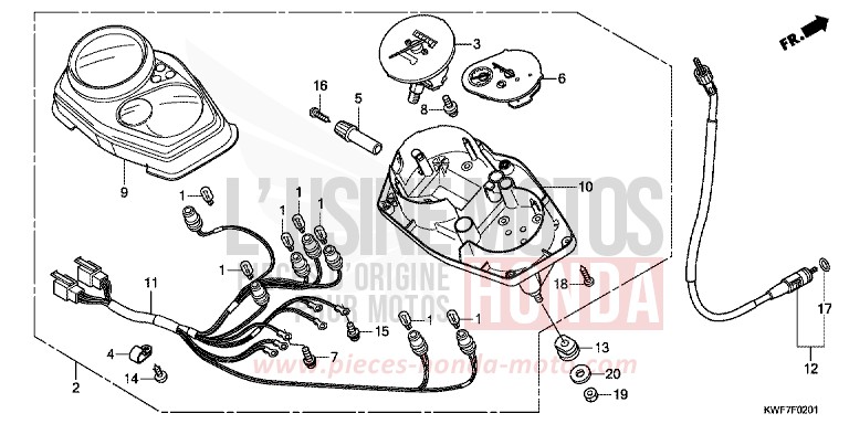METER (CBF125MB/D) for CBF125M PEARL SIENA RED (R320) from 2013
