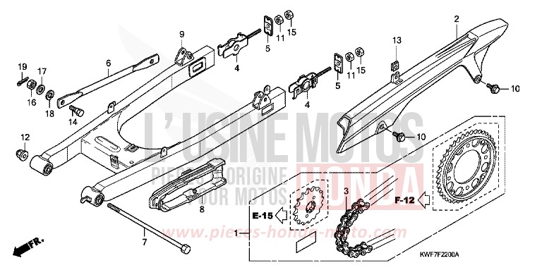 SWINGARM for CBF125M PEARL SIENA RED (R320) from 2013