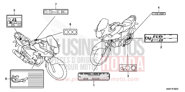 CAUTION LABEL (CBF125MA/B/D) for CBF125M PEARL SIENA RED (R320) from 2013