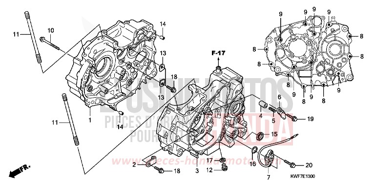 CRANKCASE for CBF125M VIRTUOUS WHITE (NHB16) from 2013
