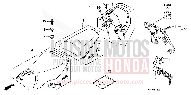 SEAT for CBF125M VIRTUOUS WHITE (NHB16) from 2013